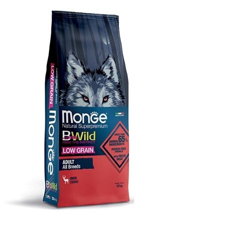 Monge B Wild Low Grain All Breeds con Cervo Cibo Secco Per Cani