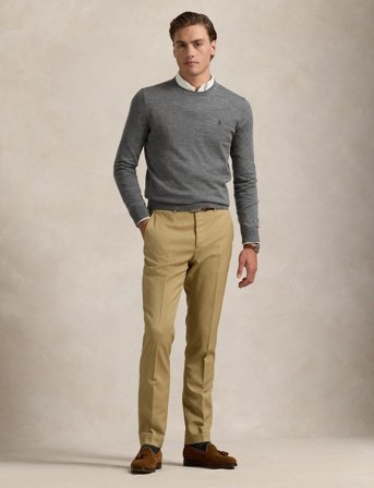 Polo Ralph Lauren Slim Fit Washable Wool Crewneck Sweater - Grey - M