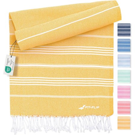 Hammam Strandhåndkle XXL Laget av 100% Resirkulert Bomull - Hurtigtørkende Tyrkiske Hammamhåndklær - Stor Fouta eller Pestemal Ideell som Tynn