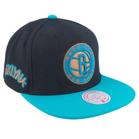 Mitchell & Ness - NBA Schwarz snapback Cap - Brooklyn Nets Make Cents Black/Teal Snapback @ Hatstore