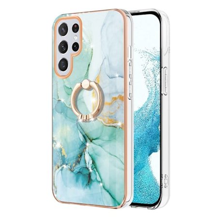 Marmormotiv Samsung Galaxy S22 Ultra skal - Grön Marmor Dimma