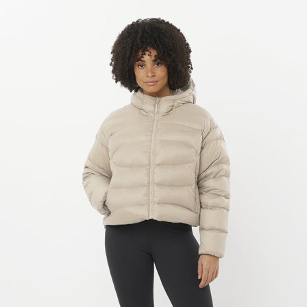 Salomon - Daunenjacke mit Kapuze Damen Outline Novelty Cropped Down - Rainy DAY