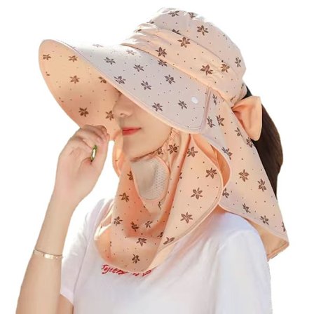 Kvinnlig sommarsolhatt UV-skydd Avtagbar Face Mesh Neck Fl
