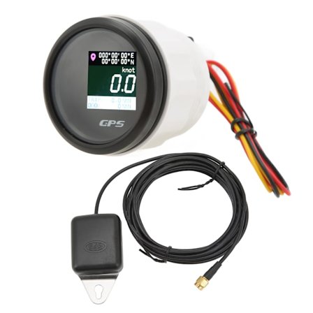 52 mm GPS Speedometer Odometer Kilometer LCD-skærm DC 9-32V til RV Marinebåd Yacht Køretøj Sort Panel Cover