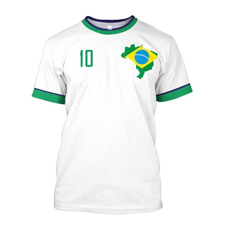 Brasiliansk landslagströja herr T-shirt O-hals Oversize kortärmad herrkläder 3D-tryck brasiliansk flagga urval fotbollslagströja