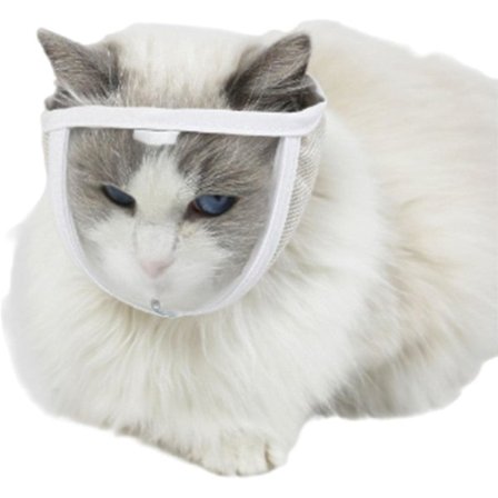 S-Cat Nesegrime med Pustende Nett - Nett-Nesegrime for Katter for å Forhindre Biting og Tygging - Justerbar Anti-