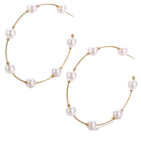 Perleøreringe til kvinder, lav allergi pige perleøreringe dinglende KLB