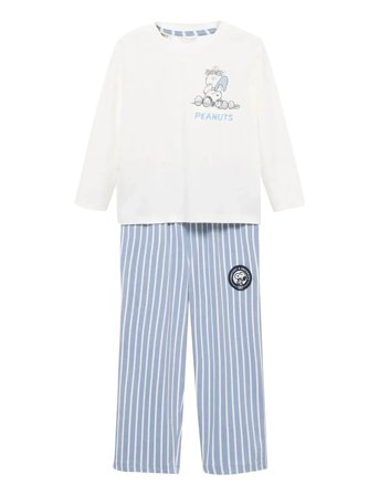Mango Long Snoopy Pyjama - Blue - 5-6