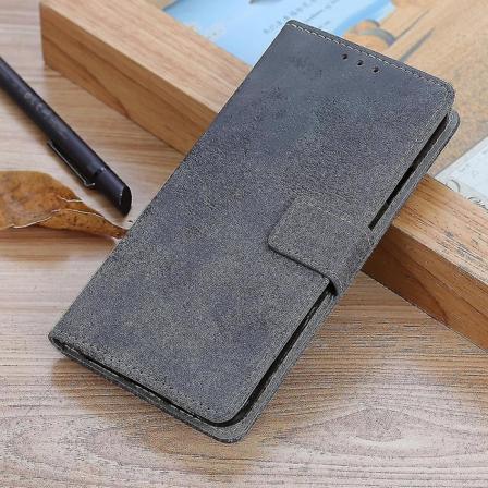 For Samsung Galaxy A32 5g / M32 5g Retro Style Lær Lommebok Stativ Etui Telefondeksel - Grå