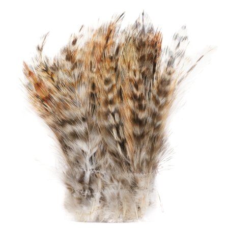 Strung Saddle Hackle - Grizzly