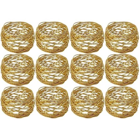 Casa Håndlavet Guld Rund Mesh Servietringeholder til Spisning Ta