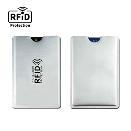 Korttikotelo RFID-suojauksella, 10 kpl Silver