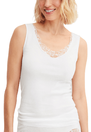 Calida Cotton Desire Tank Top Linnen Dam Vit S