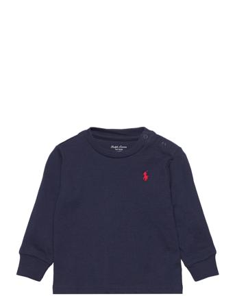 Cotton Jersey Long-Sleeve Tee Tops Sweatshirts & Hoodies Sweatshirts Navy Ralph Lauren Baby