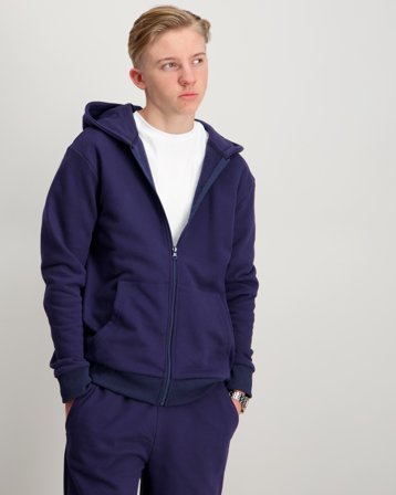 Zeke Essential Logo Tag Zip Hoodie Blå Hettegensere/Hoodies Gutt - Kids Brand Store