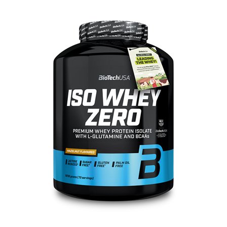 Laktosefri Proteinpulver Biotech USA Iso Whey Zero Valleproteinisolat 1816 g, Hazelnut - Bodyman.dk