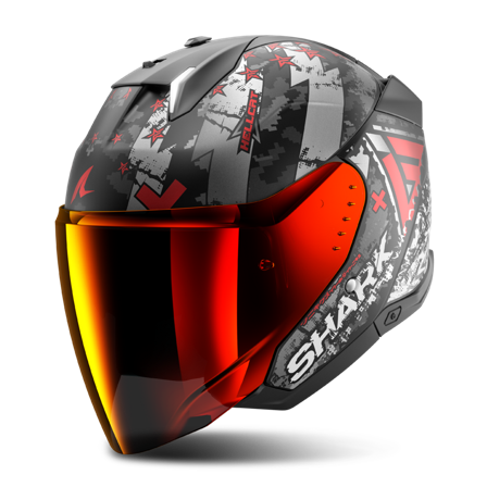 Avokypärä Shark Skwal i3 Jet Musta/Punainen XXL