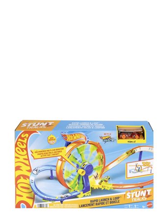 Rapid Launch & Loop Playset With 1:64 Scale Die-Cast Toy Car, Crash & Track Set Patterned Hot Wheels