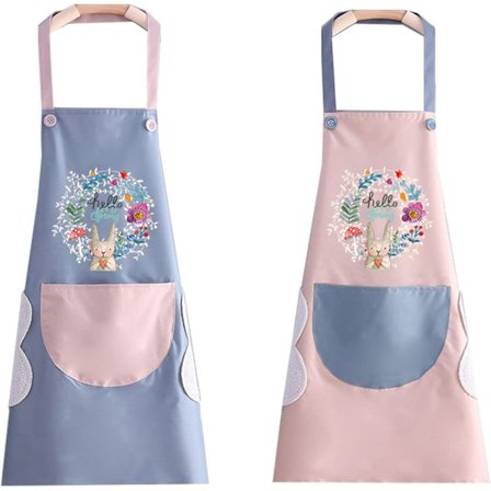 Keittiöessut naisille ja miehille 2 pakkausta Säädettävä vedenpitävä ruoanlaittoesiliina taskuilla, kokin esiliinat ruoanlaittoon, leivontaan, 