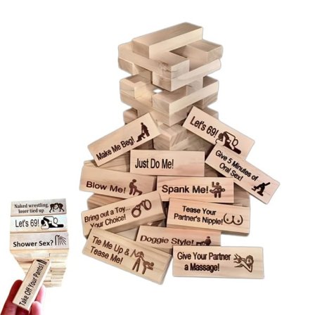 Super Naughty Blok Tårnspil, Valentinsdag Tumbling Tower Stapelsæt, Paraktiviteter & Date-Ideer