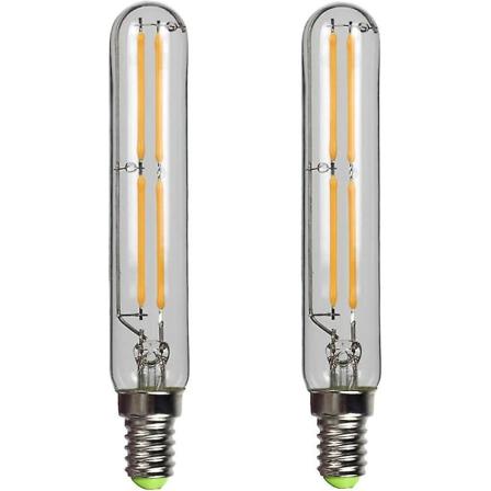 2-pakning 4w T20 LED-filamentpære E14 Edison liten sokkel varm hvit 2700k