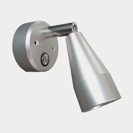 Läslampa Casolux Mary Wall, aluminium, grå, LED, 10 - 30 V, 1.5 W, med USB-uttag + dimfunktion