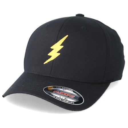 Rave - Black - flexfit - Cap - Bolt Black/Gold Flexfit - Hatstore