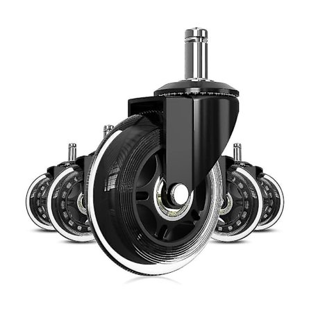 Toimistotuolin pyörät, 5 pyörää toimistotuoleille, 11 mm x 22 mm tappi, universaali kestävä toimistotuoli