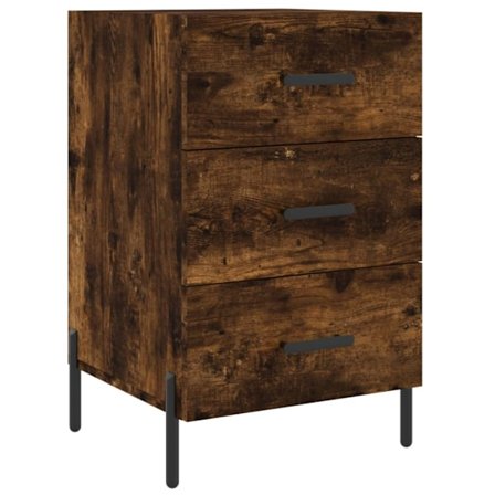 vidaXL Sängbord rökfärgad ek 40x40x66 cm konstruerat trä