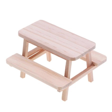 Lapsiturvallinen puinen nukkekodin pöytä ja tuolisetti, ympäristöystävällinen, siisti, vakaa rakenne, ihanteellinen pieneen huoneeseen Bedeck[D]