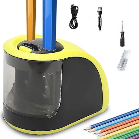 Blyantspisser - Elektrisk blyantspisser med USB eller batteridrift - 2 hull (6-8 mm og 9-12 mm) - Perfekt gave til barn, studenter, kunstnere, 