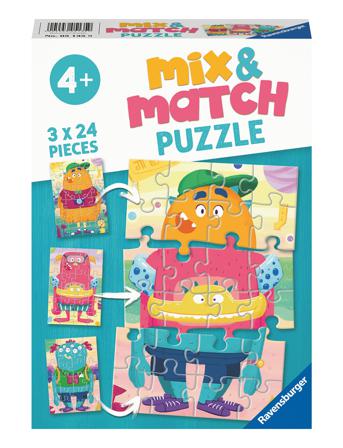 Mix & Match: Monsters! 3X24P Toys Puzzles And Games Puzzles Classic Puzzles Multi/mønstret Ravensburger