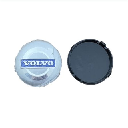 64mm pakke med 4 center caps Volvo sølv one size