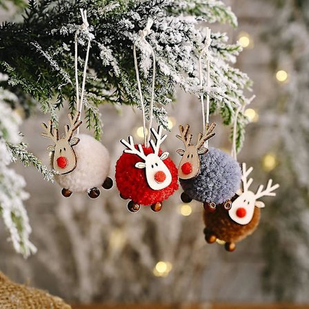 4st Juldekoration Filt Litet Rådjurshänge Creative Ne DXGHC