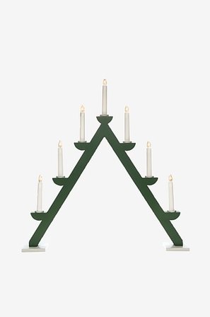 Jotex - El-lysestake 7 lys tre 56 cm Grønn - Kjøp Adventsstaker hos Jotex