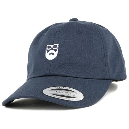 Bearded Man - Blå unconstructed Keps - Dad Cap Navy/White Adjustable @ Hatstore