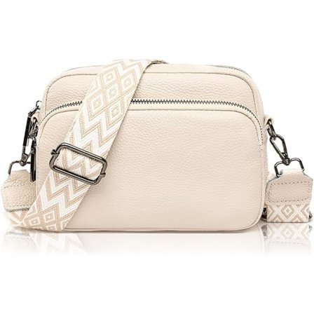 Crossbody lille dametaske, skuldertaske dame bred rem dame skuldertasker moderne justerbar rem, håndtasker læder med lynlås