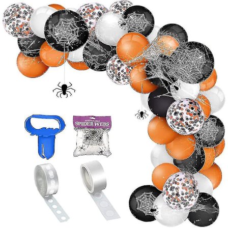 Dekorationer Ballonger Arch Garland Kit 109 Pcs, Orange Svart Vit Konfetti Ballonger