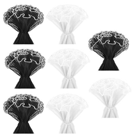 8 STK Blomsterindpakningsnet Papir, 28 cm X 3,6 meter Bølget Perlekant Rynket Blomsterbuket Emballage M (FMY)