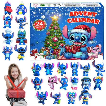 Anime Lilo & Stitch Figur Halloween Ängel Julkalender Box Kawaii Stitch Figur Actionmodell Leksaker Semestergåvor (Stitch Ny A)