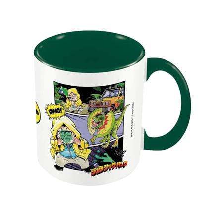 Jurassic Park In Your Face Anime Inner Two Tone Mug One Size Da Dark Green/White One Size