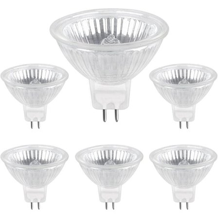 GU5.3 Halogenpære 35W 12V, 400lm Varmhvit 2700K Dimbar, MR16 Halogen Spotpære, Pakke med 6