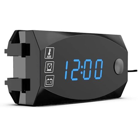 Motorcykel LED-display digitale målere, 2 i 1 voltmeter ur