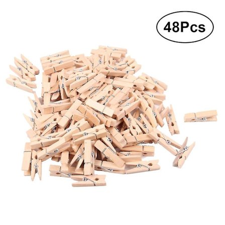 48 kpl 72*10mm Puupidikkeet Kuvien Ripustamiseen, Luonnollinen Muistiinpanojen, Viestien Ja Postikorttien Pidike