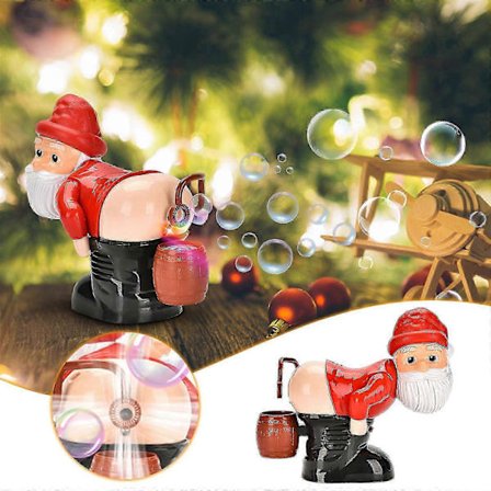 2023 Jul Ny Automatisk Boblemaskine Med Lys, Musik, Sjove Julemands Boblelegetøj (60ml Bobleopløsning)-9034603762073
