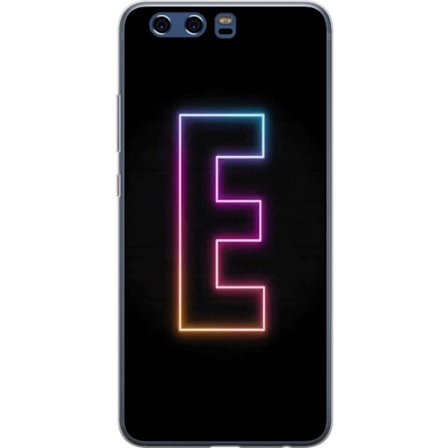 Kompatibel Mobilcover til Huawei Huawei P10 Minimalistisk neonbogstav E i lyse farver mod mørk baggrund i moderne og stilren design