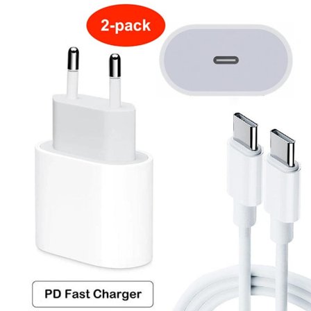 2 kpl Samsung Pikalaturi - Adapteri & Kaapeli 20W USB-C 2m