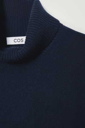 COS Homme Pull À Col Roulé En Laine Et Cachemire in Bleu