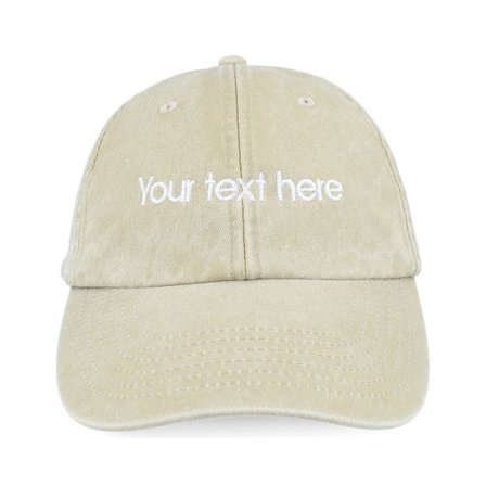 Beechfield - Beige unconstructed Keps - Washed Stone Dad Cap With Embroidery @ Hatstore