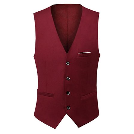 Slim Fit V-hals Business Vest for Menn 2XL Rød